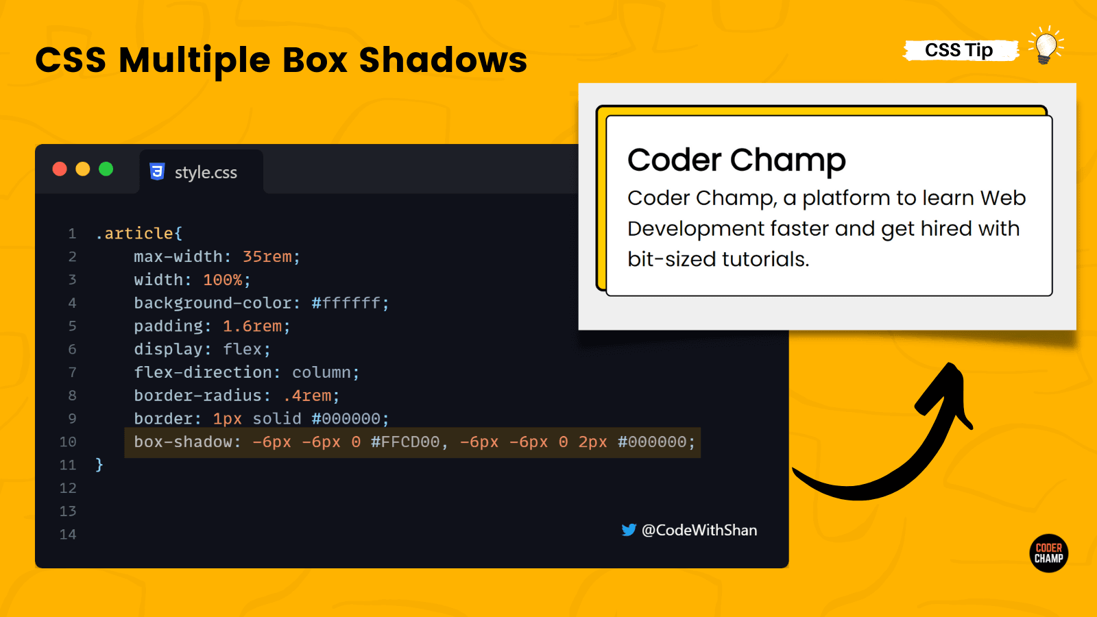 CSS Tip ⚡ Multiple Box shadows
